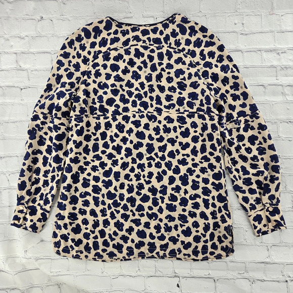 Tory Burch Silk Cheetah Print Long Sleeve Tunic Size 12 - Picture 11 of 11